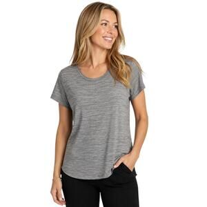 Muk Luks Women's Gray Heather Short Sleeve Tee Size Large